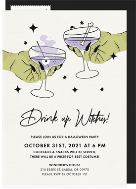 'Drink up Witches' Halloween Invitation