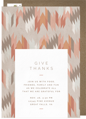 'Boho Pattern' Thanksgiving Invitation