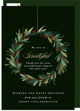 'Grateful Wreath' Business Holiday Greetings Card