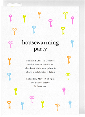 'Colorful Keys' Housewarming Party Invitation