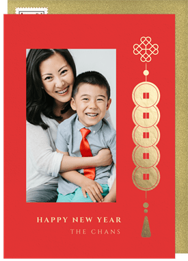 'Lucky Coins' Chinese New Year Card
