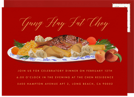 'Celebratory Meal' Chinese New Year Invitation