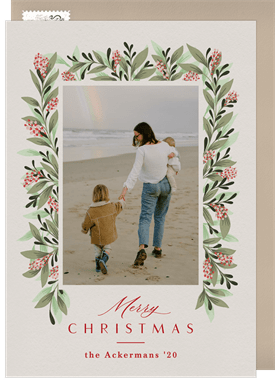 'Soft Holiday Florals' Holiday Greetings Card