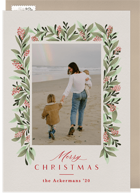 'Soft Holiday Florals' Christmas Greetings Card