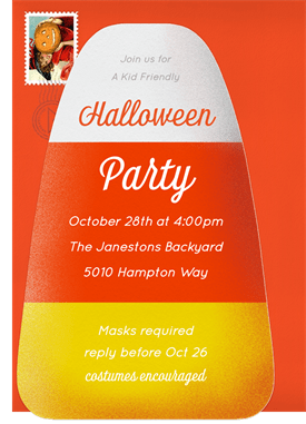 'Candy Corn' Halloween Invitation