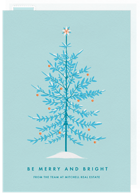 'Retro Tree' Business Holiday Greetings Card