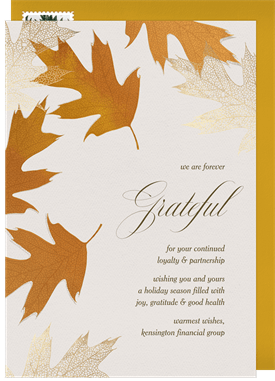 'Fallen Leaves' Business Thanksgiving Card