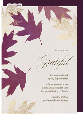'Fallen Leaves' Business Thanksgiving Card