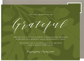 'Elegant Oak Leaf' Business Thanksgiving Card