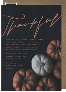 'Moody Pumpkins' Business Thanksgiving Card