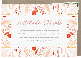 'Charming Autumn Border' Business Thanksgiving Card