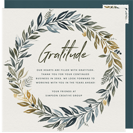 'Harvest Wreath' Business Thanksgiving Card