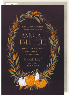 'Dancing Leaves' Fall Party Invitation