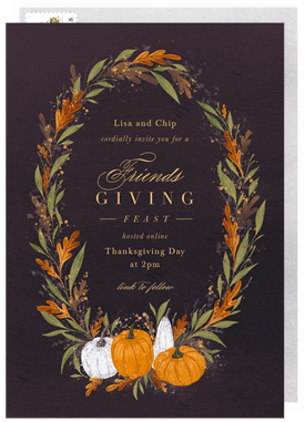'Dancing Leaves' Thanksgiving Invitation