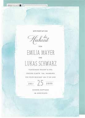 'Watercolor Wash' Wedding Invitation