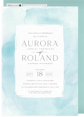 'Watercolor Wash' Wedding Invitation