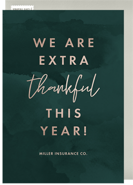 'Extra Thankful' Business Holiday Greetings Card