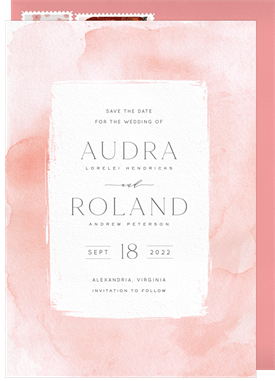'Watercolor Wash' Wedding Save the Date