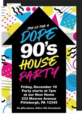 'Dope Throwback' Housewarming Party Invitation