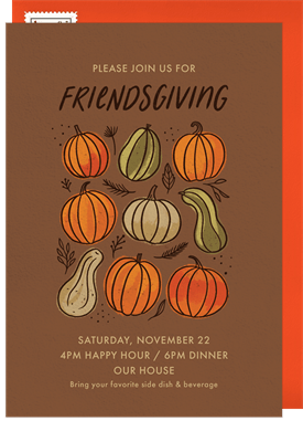 'Friendsgiving Pumpkins' Thanksgiving Invitation