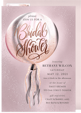 'Iridescent Confetti Balloon' Bridal Shower Invitation