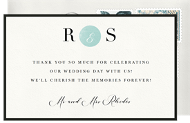 'Sophisticate' Wedding Thank You Note
