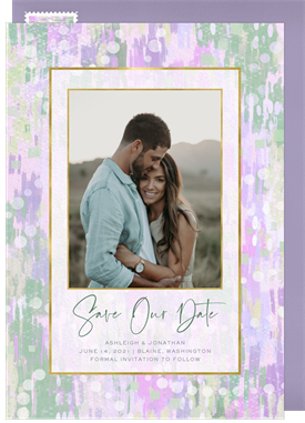 'Pastel Brushstrokes' Wedding Save the Date