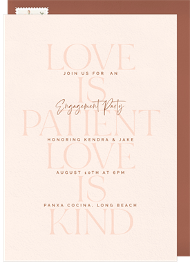'Love Is Patient' Party Invitation