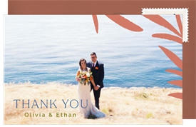 'Trendy Leaves' Wedding Thank You Note