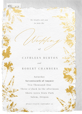 'Pressed Leaves' Wedding Invitation