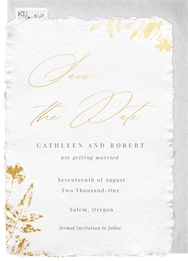 'Pressed Leaves' Wedding Save the Date