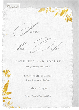'Pressed Leaves' Wedding Save the Date