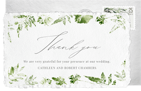 'Pressed Leaves' Wedding Thank You Note
