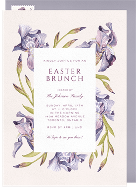'Iris Garden' Easter Invitation
