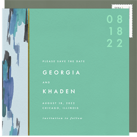 'Watercolor Pattern' Wedding Save the Date