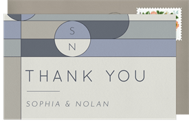 'Mid Century Mod' Wedding Thank You Note