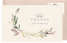 'Floral Ring' Wedding Thank You Note