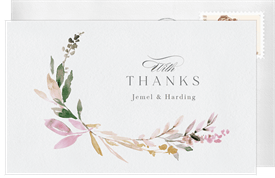 'Floral Ring' Wedding Thank You Note