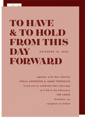 'From This Day Forward' Wedding Invitation