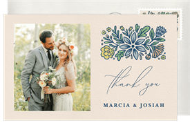 'Floral Whimsy' Wedding Thank You Note