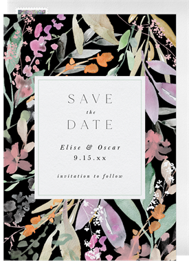 'Floral Watercolor Frame' Wedding Save the Date