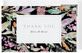 'Floral Watercolor Frame' Wedding Thank You Note