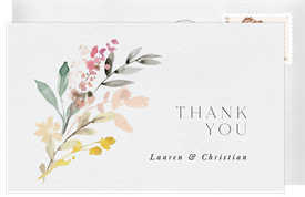 'Lovely Wildflowers' Wedding Thank You Note