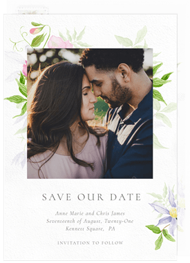 'Botanical Love' Wedding Save the Date