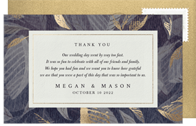 'Gilded Botanical Leaves' Wedding Thank You Note
