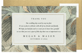 'Gilded Botanical Leaves' Wedding Thank You Note