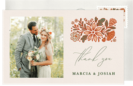 'Floral Whimsy' Wedding Thank You Note