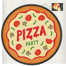 'Pizza Party' Kids Birthday Invitation