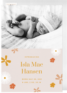 'Blooming' Birth Announcement