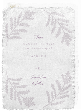 'Deckled Botanics' Wedding Save the Date